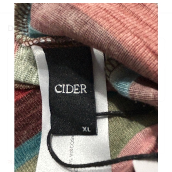 CIDER multi-coloured striped long sleeve top with V-neck and bell sleeves XL - Picture 4 of 8